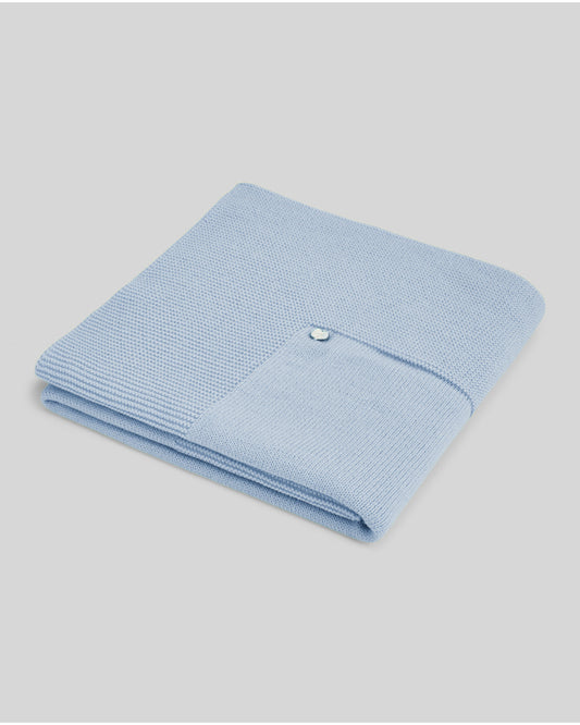 PAZ RODRIGUEZ Coperta Lana Merino Extrafine Azzurro Polvere Autunno-Inverno