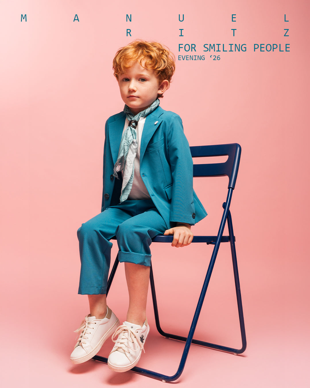 MANUEL RITZ Completo Cerimonia Boy 4 pezzi Color Laguna Primavera-Estate