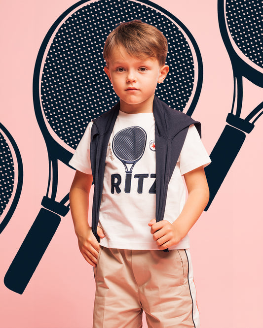 MANUEL RITZ T-Shirt Boy Color Gesso-Blu Primavera-Estate