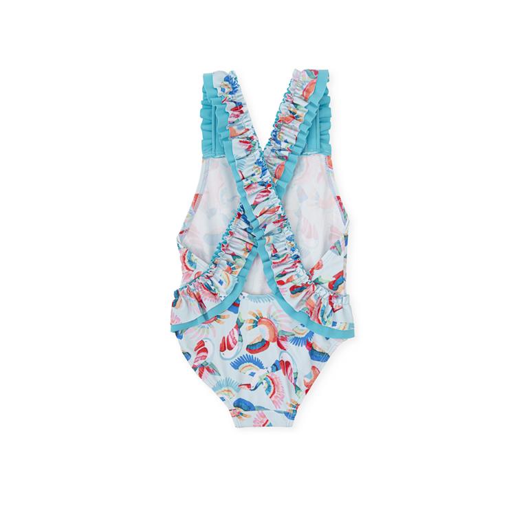 ALL SMALL One-piece Aquamarine Toucan Pattern