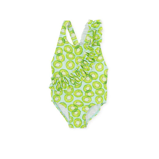 ALL SMALL Green Kiwi Pattern One-Piece Swimsuit