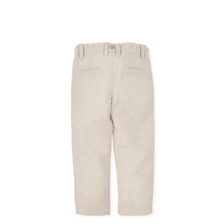 TUTTO SMALL Sand Linen Blend Ceremony Trousers