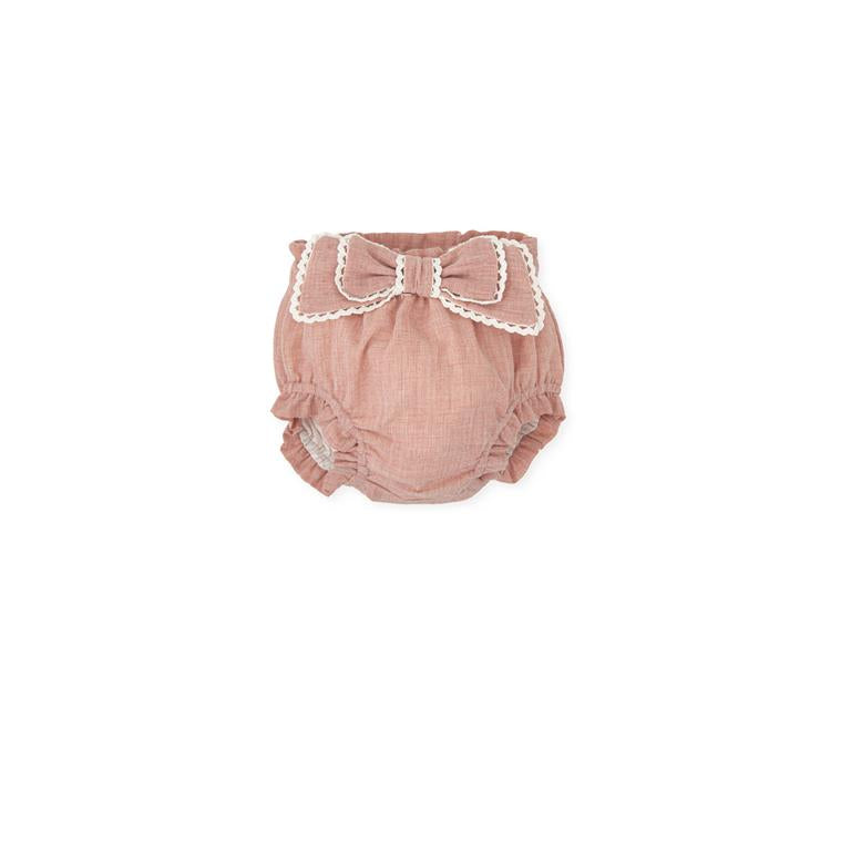 EVERYTHING SMALL Complete 2-piece linen blouse + culotte cream-antique pink