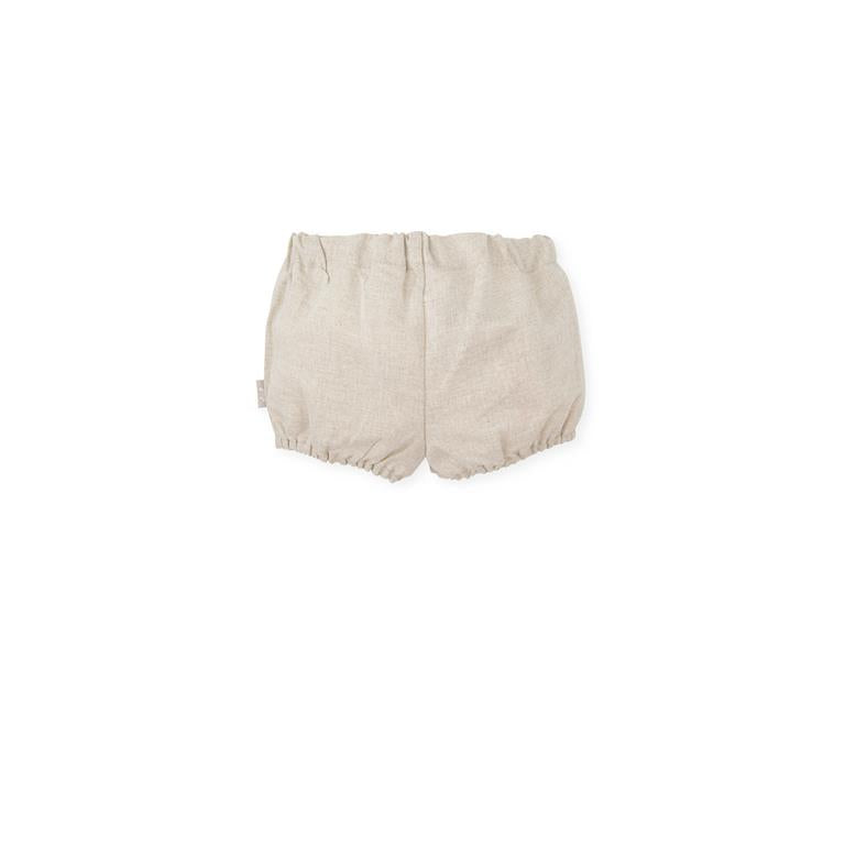 EVERYTHING SMALL 2-piece suit with linen shirt + cream-sand shorts