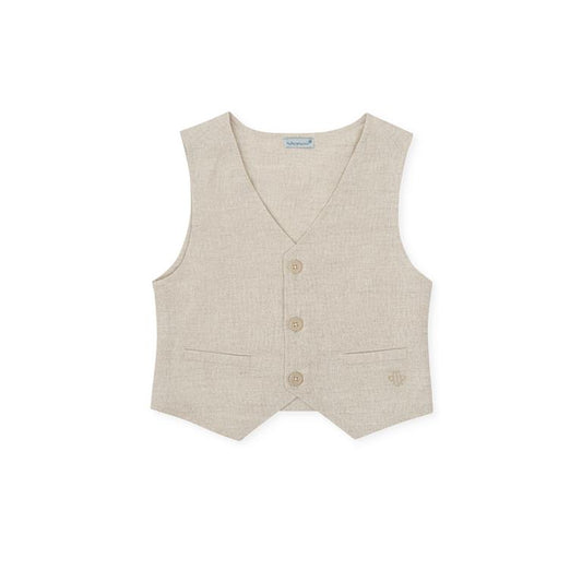 ALL SMALL Ceremony Waistcoat Linen Blend Sand