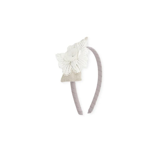 ALL SMALL Ceremony headband with Sand-Cream flower