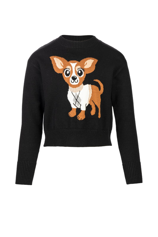 ELSY Girl Maglia Calata Nera Autunno-Inverno