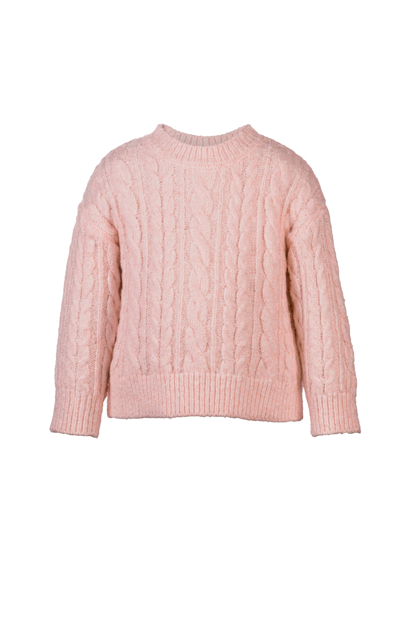 ELSY Bambina Completo 2 pezzi Maglia Calata+Shorts Trecce Rosa Antico Autunno-Inverno