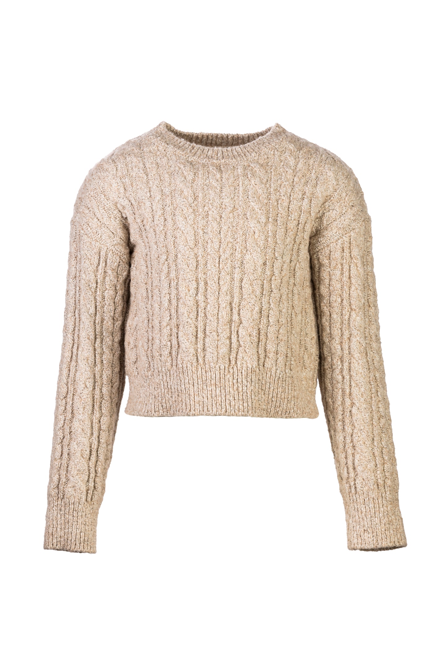 ELSY Girl Maglia Calata Trecce Beige Autunno-Inverno