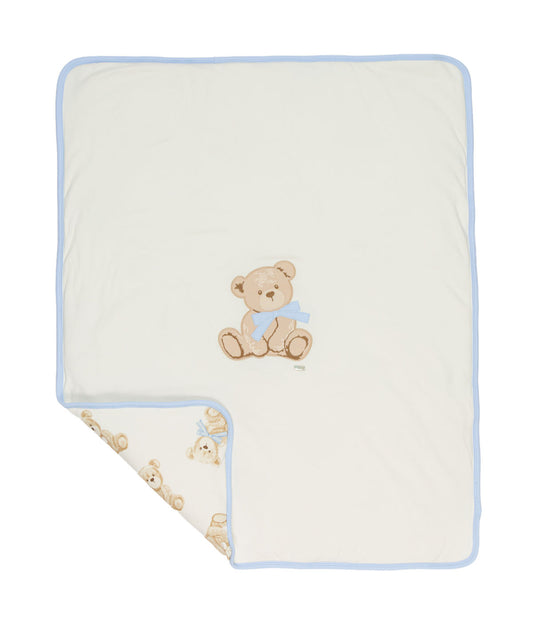 LE BEBE' ENFANT Coperta Neonato Panna-Celeste Autunno-Inverno