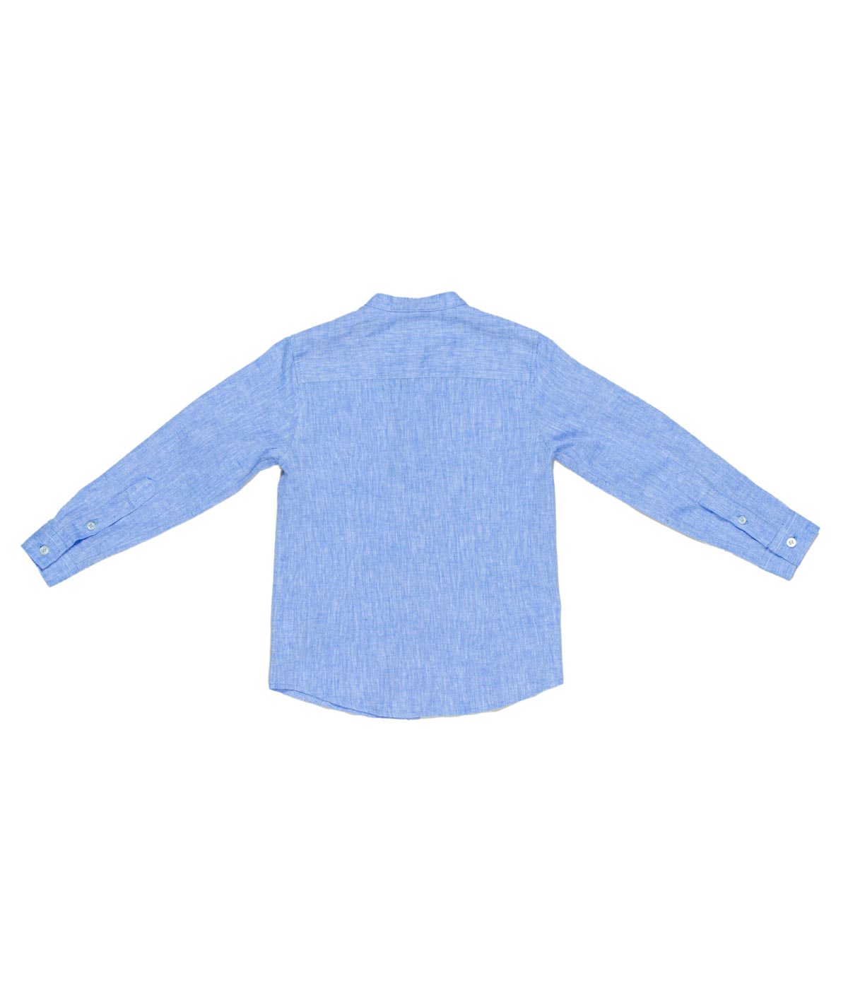 MANUEL RITZ Guru boy shirt in light blue melange linen blend