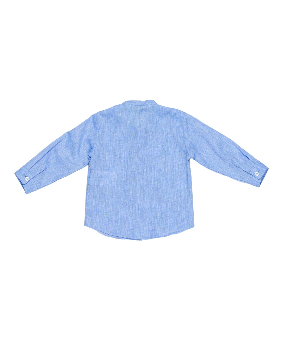 MANUEL RITZ Guru baby linen blend shirt in light blue melange