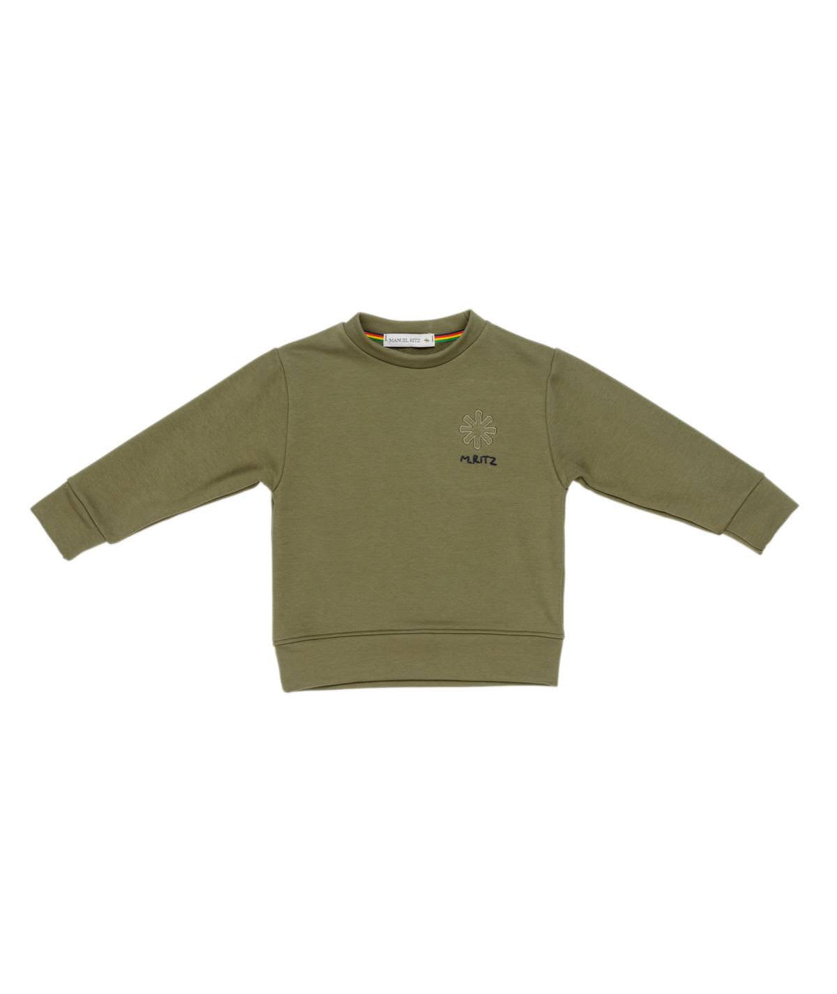 MANUEL RITZ Felpa boy Verde Militare Autunno-Inverno