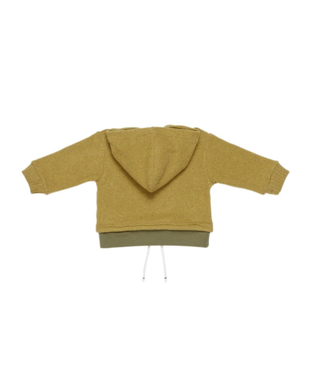 MANUEL RITZ Felpa Baby con Cappuccio Verde Olio Autunno-Inverno