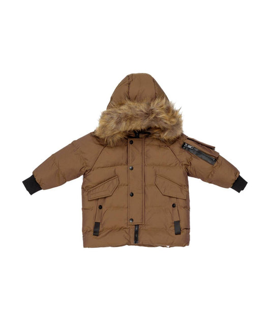 MANUEL RITZ Giubbotto con Cappuccio Cammello