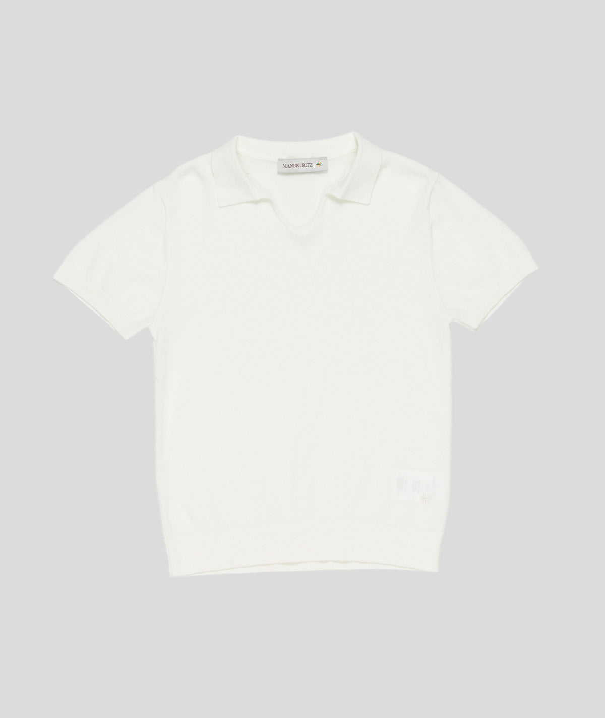 MANUEL RITZ Maglia Polo Boy Manica Corta Color Gesso Primavera-Estate