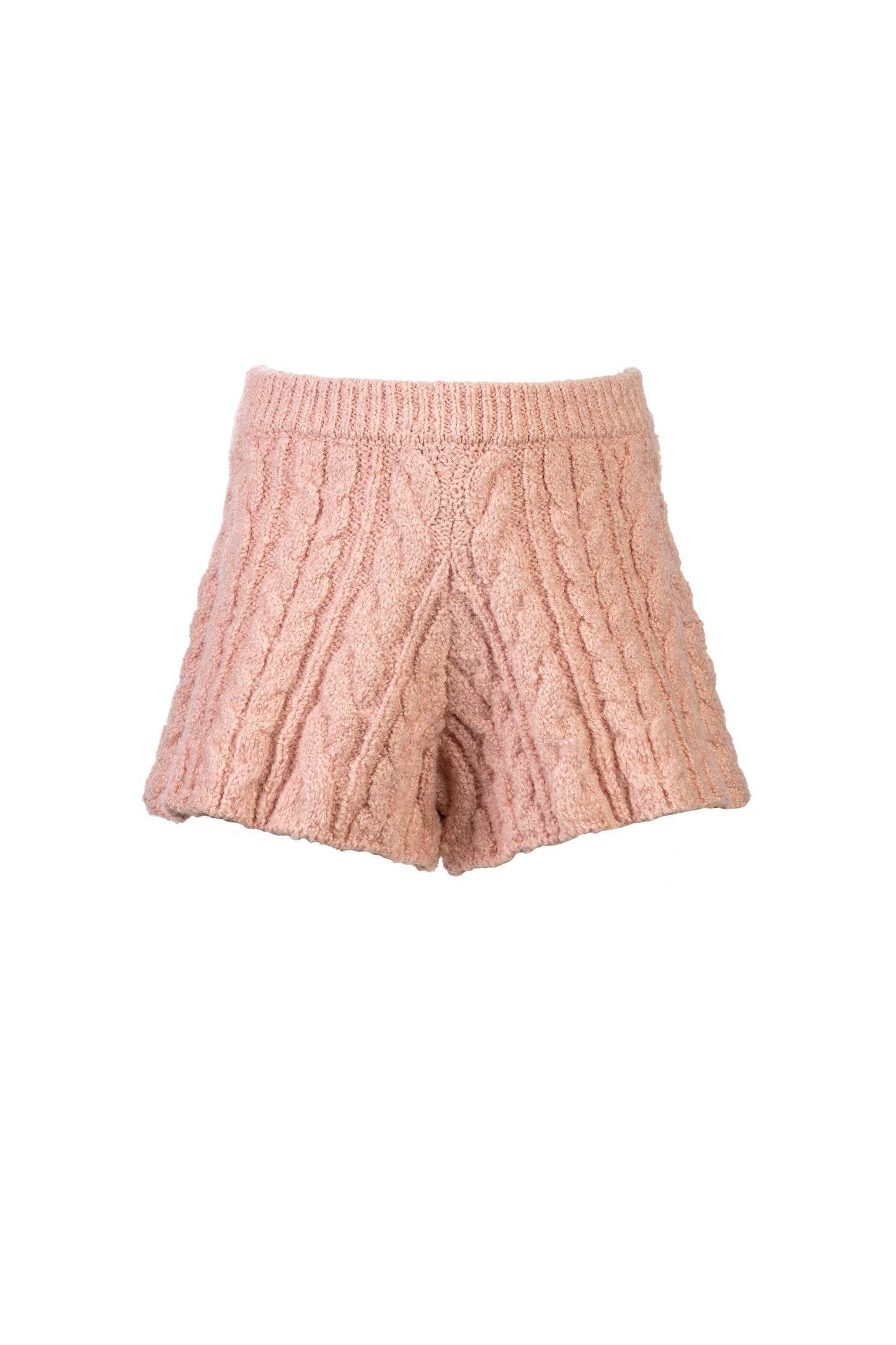 ELSY Bambina Completo 2 pezzi Maglia Calata+Shorts Trecce Rosa Antico Autunno-Inverno