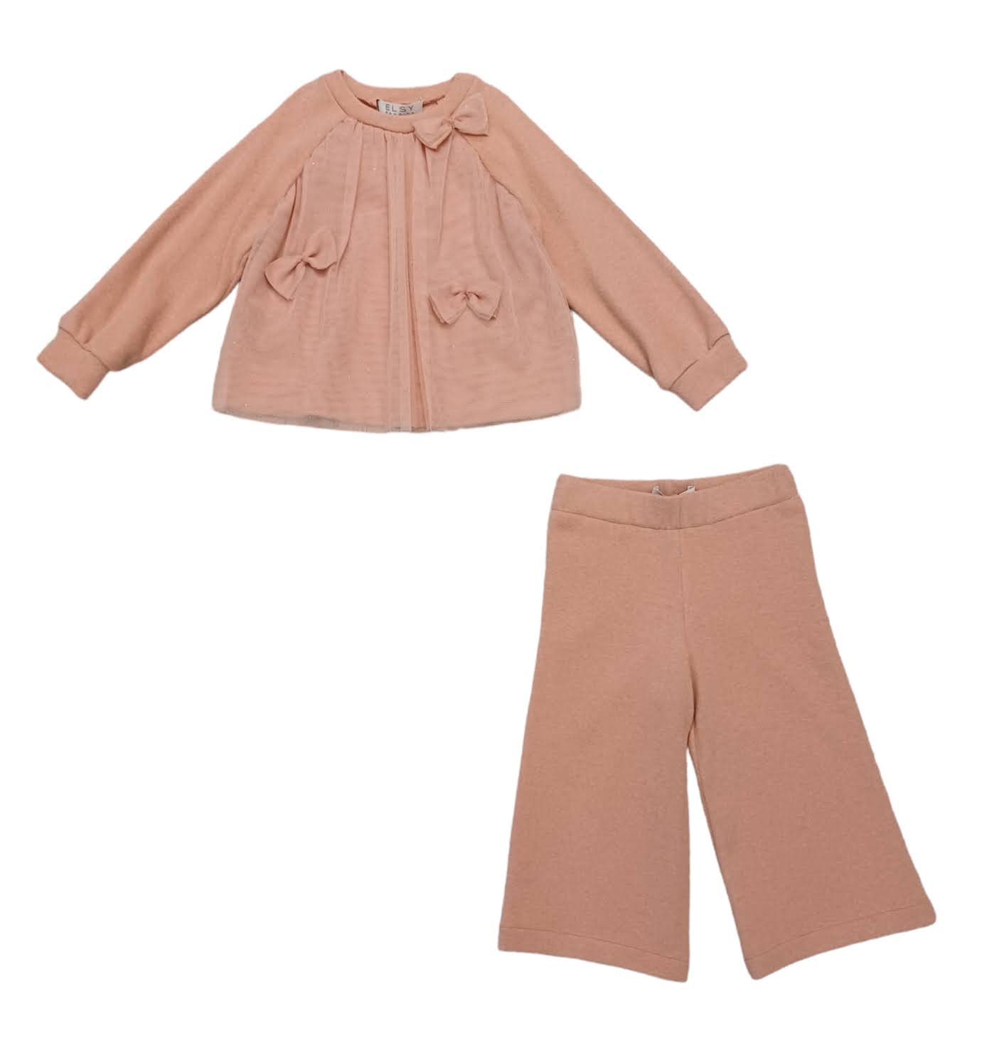 ELSY Bambina Completo 2 pezzi maglia+pantalone rosa