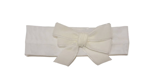 COLORICHIARI Cream velvet headband with bow