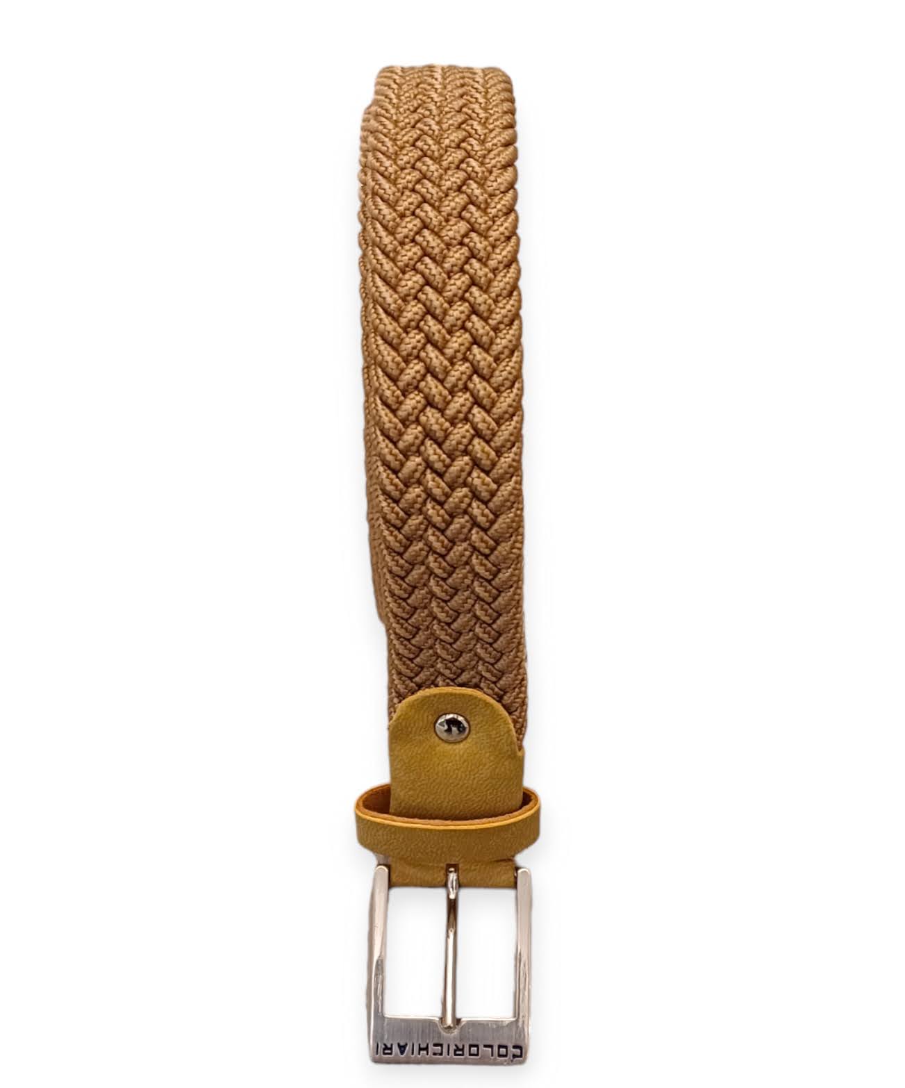 COLORICHIARI Leather-coloured braided belt