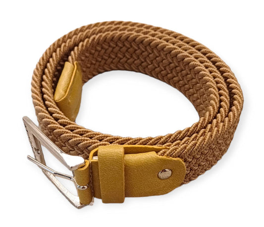 COLORICHIARI Leather-coloured braided belt