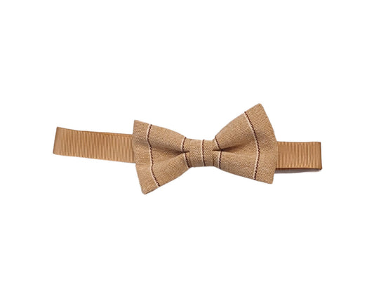 MANUEL RITZ Beige pinstriped bow tie