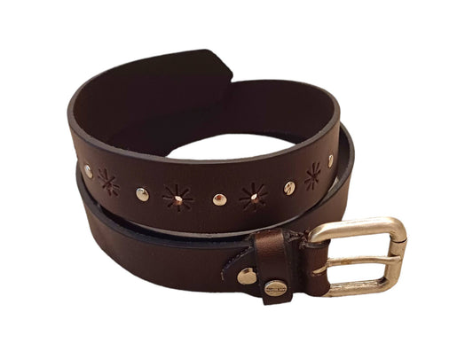 MANUEL RITZ Brown Real Leather Boy Belt
