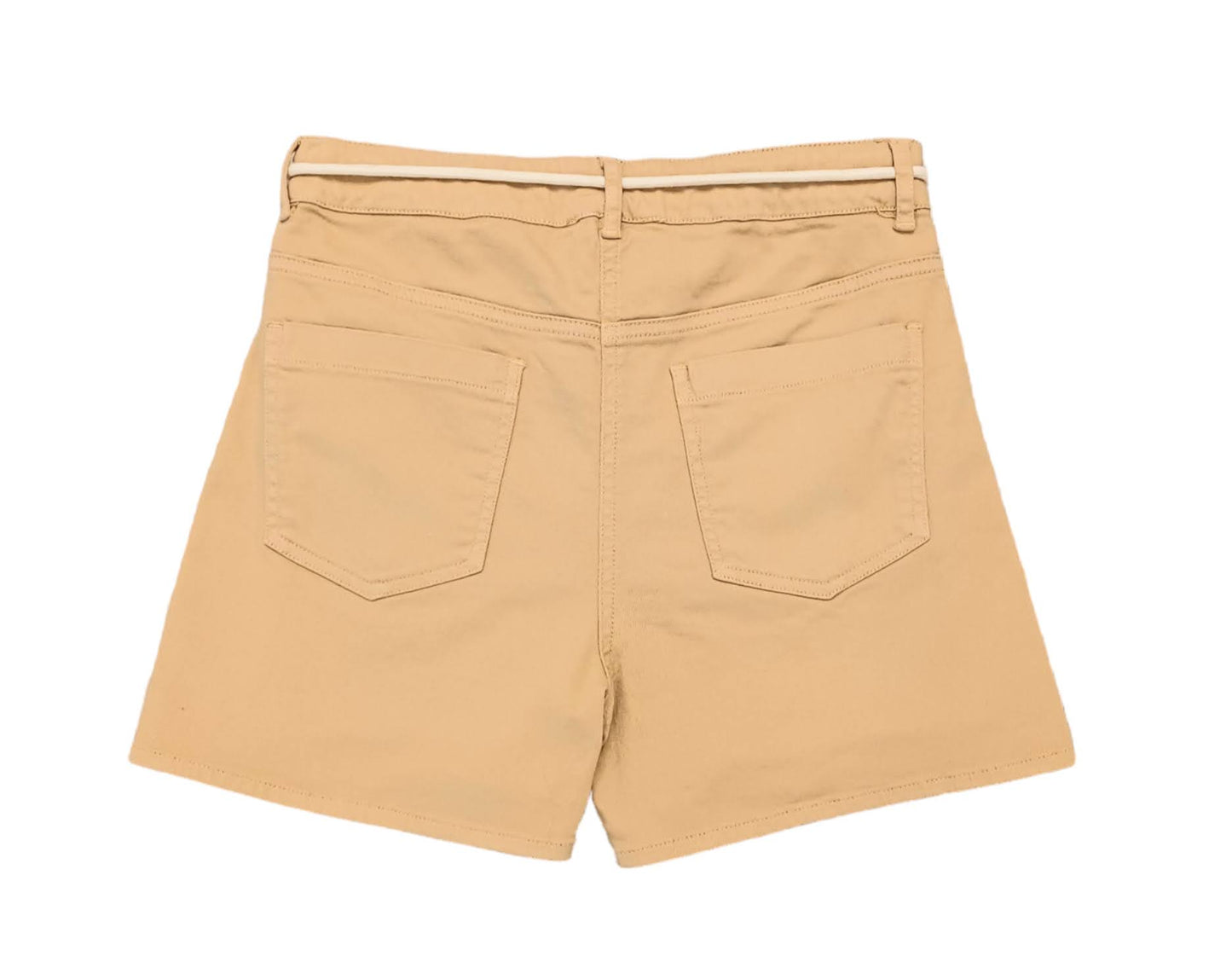 ELSY Girl Cargo Shorts Biscuit with Rope-Pearl Belt Cream