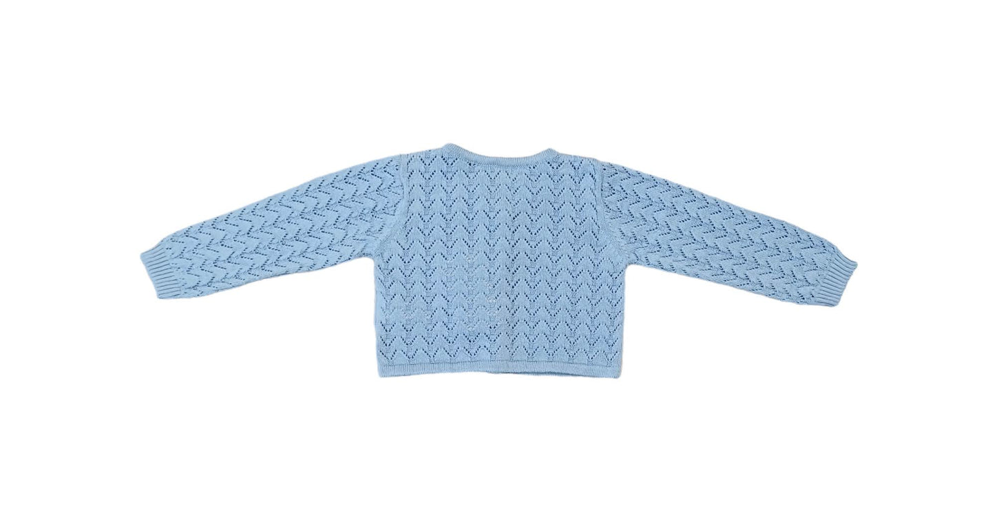 MALVI &amp; CO. Cotton thread jacket with light blue perforation