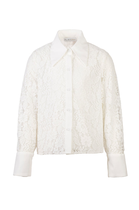 ELSY Couture Completo Girl Cerimonia Due Pezzi Pizzo Color Yogurt Primavera-Estate