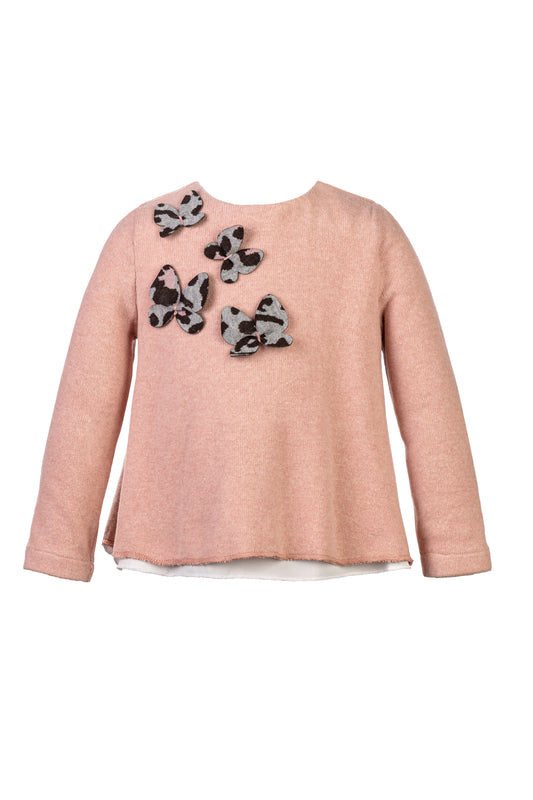 ELSY Bambina Completo 2 pezzi Maglia+Pantalone Rosa Antico Autunno-Inverno