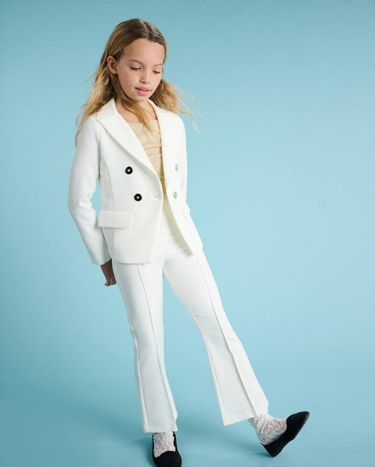 ELSY Couture Cream-Gold Jacket+Pants Suit