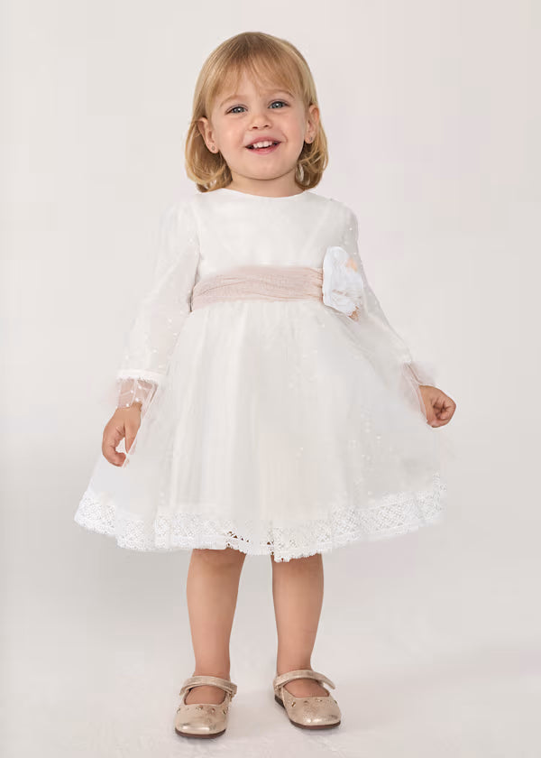 ABEL & LULA Vestito Cerimonia Tulle Panna-Beige Autunno-Inverno