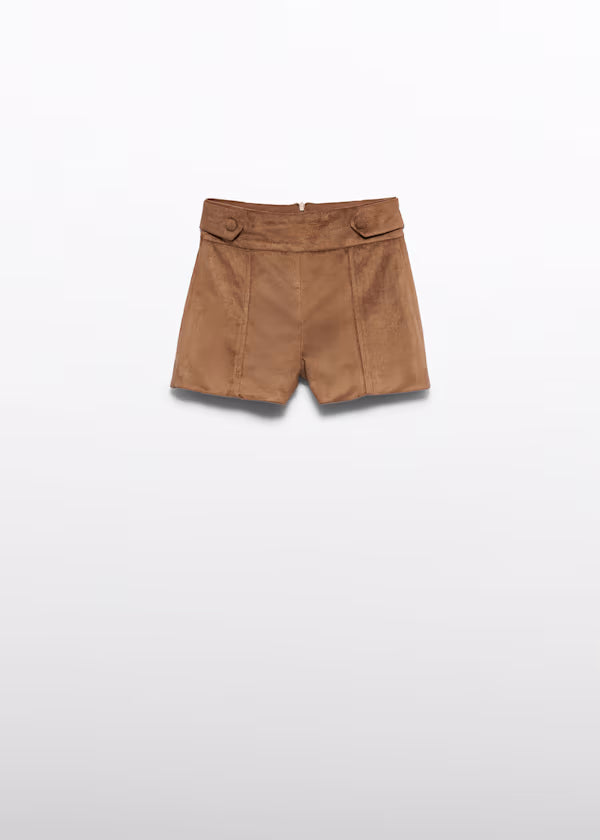 ABEL & LULA Completo 2 Pezzi Sahariana + Bermuda Camoscio Color Toffee Autunno-Inverno