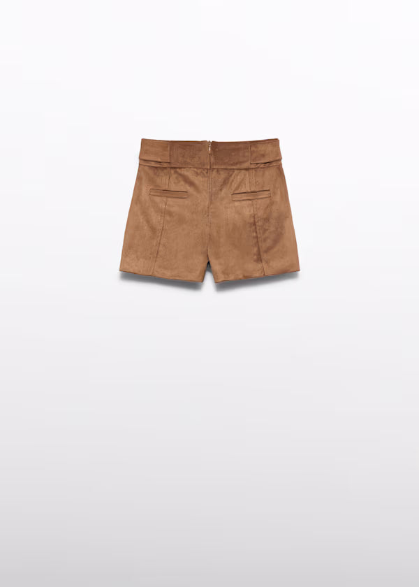 ABEL & LULA Completo 2 Pezzi Sahariana + Bermuda Camoscio Color Toffee Autunno-Inverno