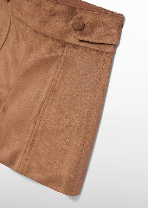 ABEL & LULA Completo 2 Pezzi Sahariana + Bermuda Camoscio Color Toffee Autunno-Inverno