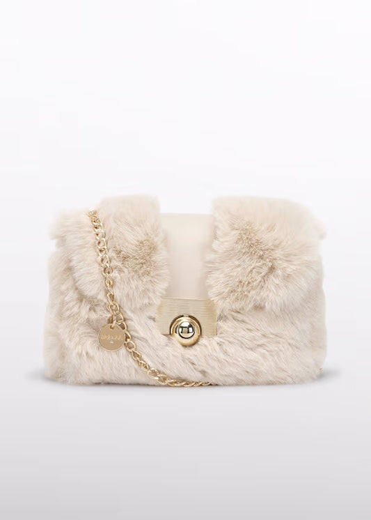 ABEL & LULA Borsa Pelo Crema Oro Autunno-Inverno