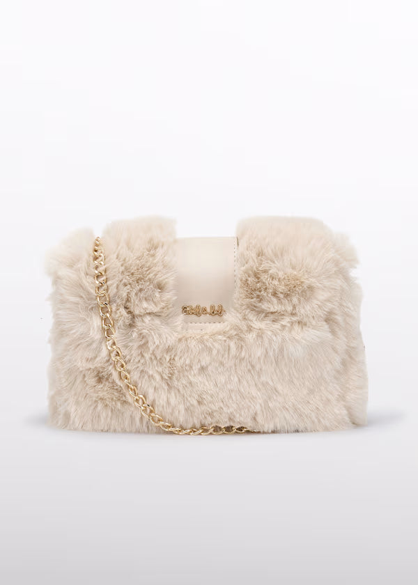 ABEL & LULA Borsa Pelo Crema Oro Autunno-Inverno