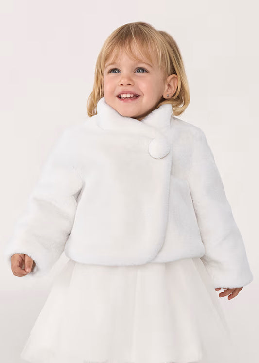 ABEL & LULA Cappottino Cerimonia Eco-pelliccia Baby Panna Autunno-Inverno