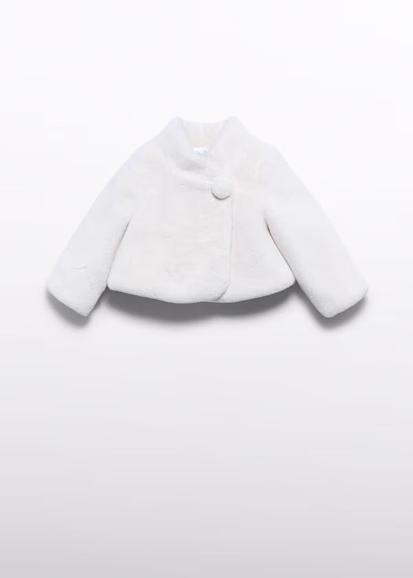 ABEL & LULA Cappottino Cerimonia Eco-pelliccia Baby Panna Autunno-Inverno