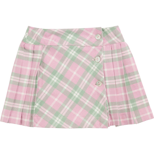 MALVI & CO. Gonna Kilt Tartan Rosa Quarzo-Verde Autunno-Inverno