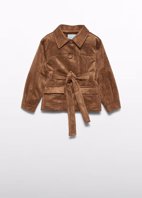 ABEL & LULA Completo 2 Pezzi Sahariana + Bermuda Camoscio Color Toffee Autunno-Inverno