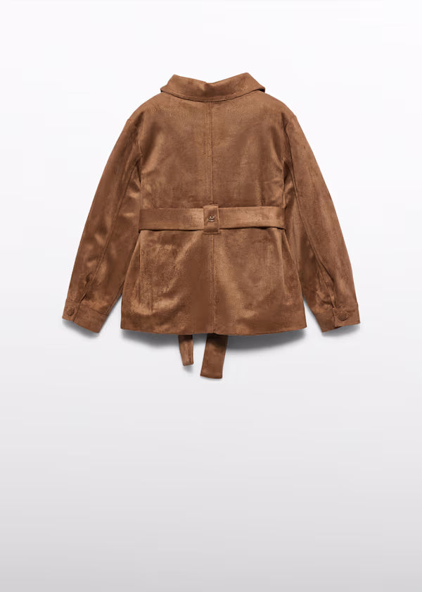 ABEL & LULA Completo 2 Pezzi Sahariana + Bermuda Camoscio Color Toffee Autunno-Inverno