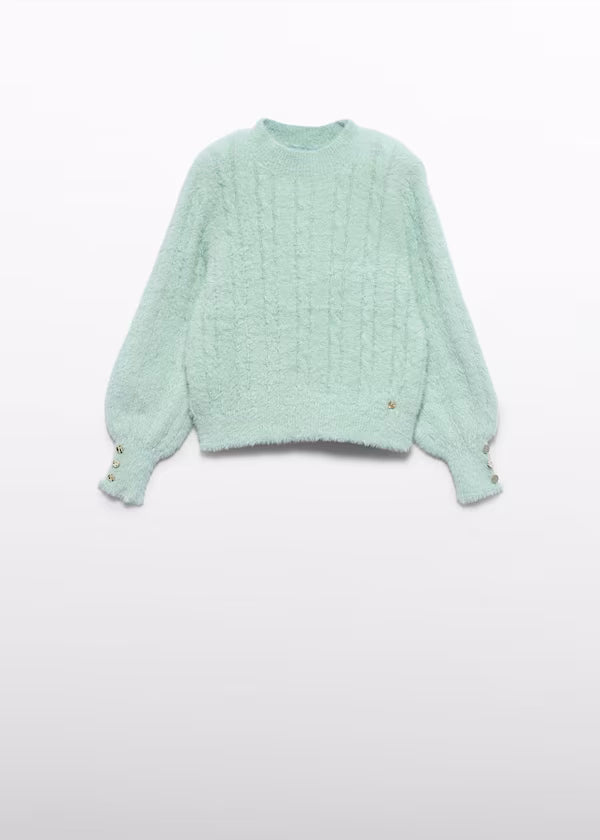 ABEL & LULA Completo 2 Pezzi Gonna Plissè + Maglia Verde Menta Autunno-Inverno