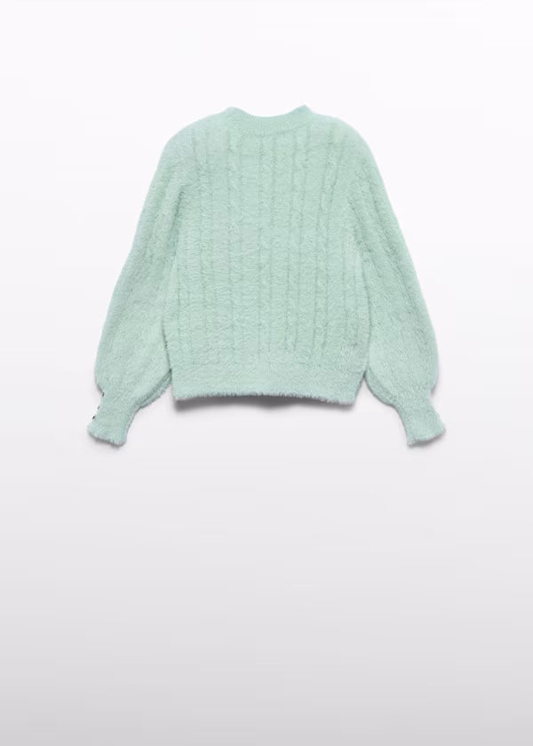 ABEL & LULA Completo 2 Pezzi Gonna Plissè + Maglia Verde Menta Autunno-Inverno