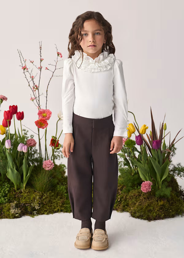 ABEL & LULA Pantalone Twill Tortora Autunno-Inverno