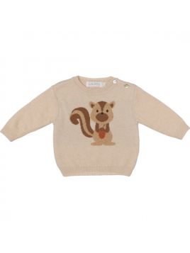 MALVI &amp; CO isi boy Beige squirrel wool-cashmere jacquard pullover