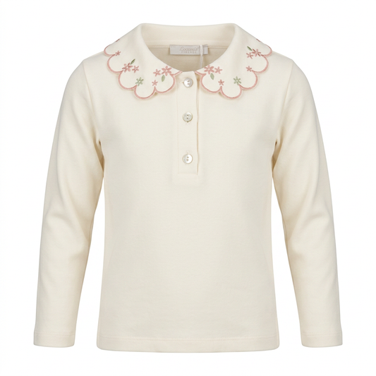 COCCODE' T-shirt con Colletto Panna-Rosa Polvere Autunno-Inverno