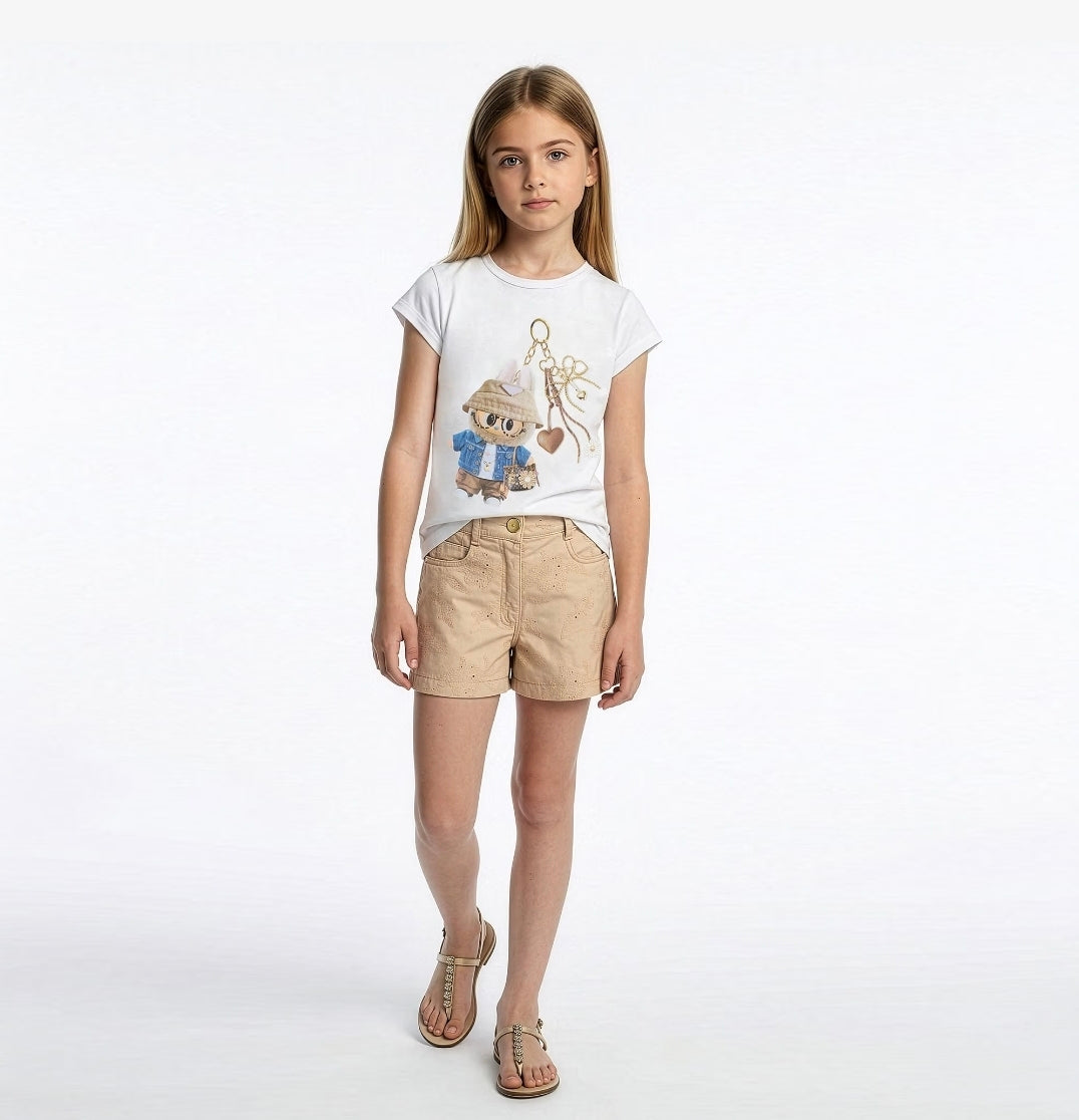 ELSY Girl T-Shirt Bianca Fantasia Primavera-Estate