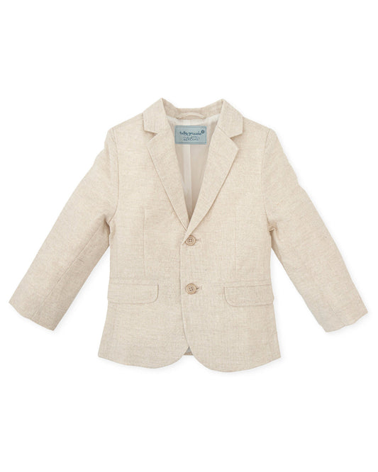 TUTTO PICCOLO Completo Cerimonia 4 Pezzi Giacca+Camicia+Papillon+Pantalone Panna-Sabbia Primavera-Estate